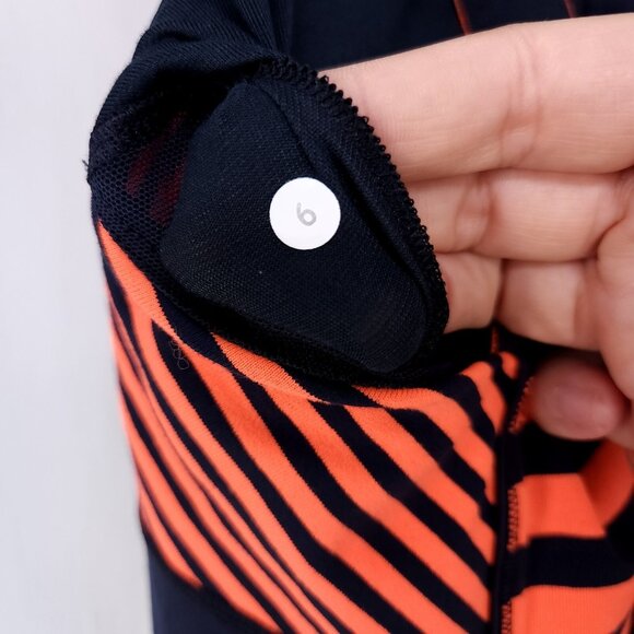 Lululemon Work It Out Tank Top Womens Size 6 Striped Cross Back Athletic - Picture 6 of 9